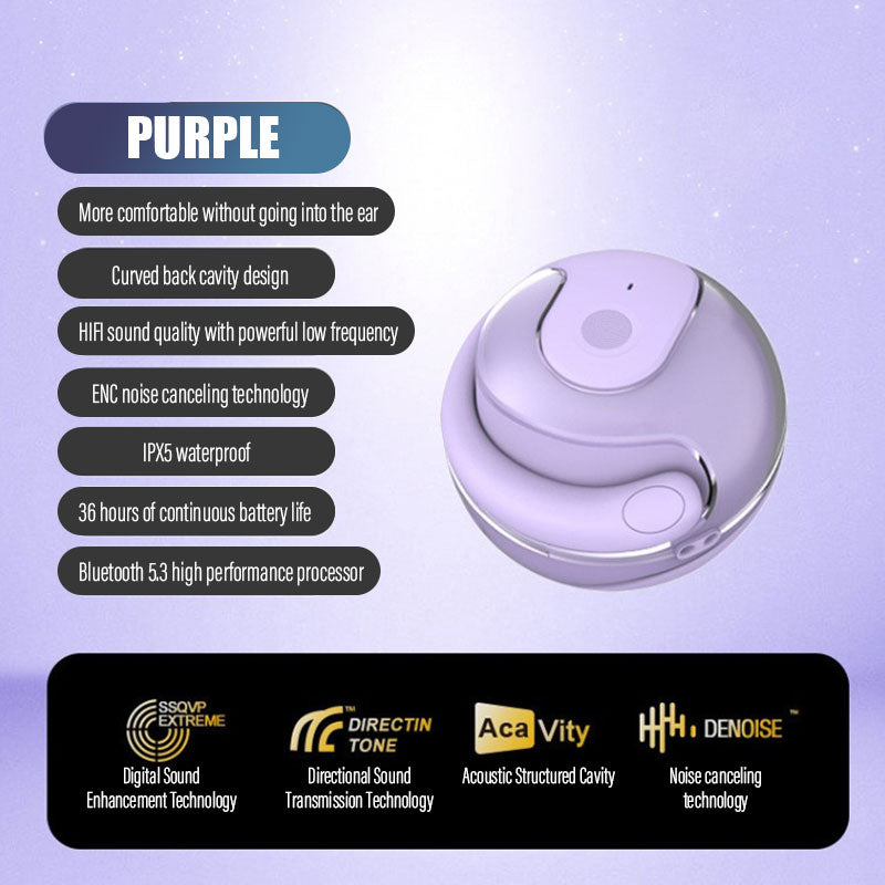 Trådlösa, öronmonterade hörlurar med brusreducering och benledning