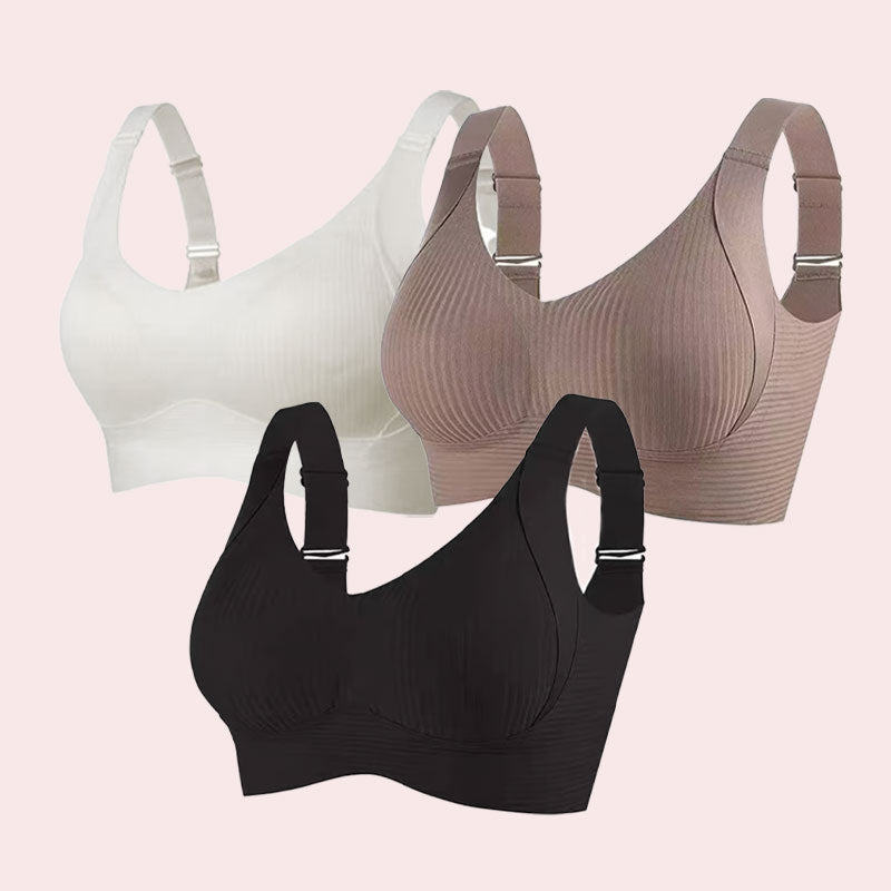 Köp 1 få 2 gratis🎁Ribbad push-up-bh för kvinnor med justerbar bygel