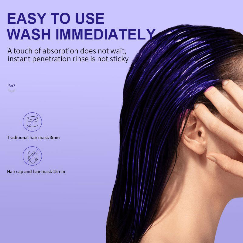 Lila Keratin Hårmask - Bevarar Färg & Neutraliserar Gula Toner För Blont, Silverfärgat, Grått och Slingat Hår