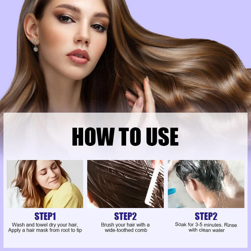 Lila Keratin Hårmask - Bevarar Färg & Neutraliserar Gula Toner För Blont, Silverfärgat, Grått och Slingat Hår