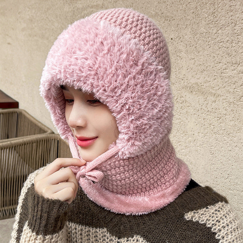 Multifunktionell Stickad Hörselskyddsmössa