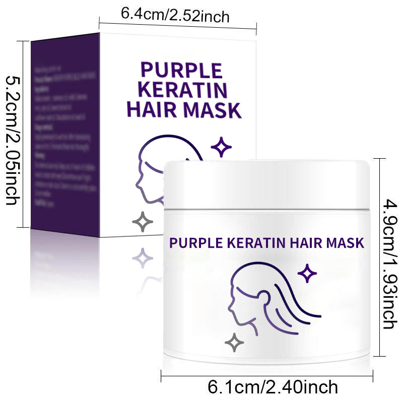 Lila Keratin Hårmask - Bevarar Färg & Neutraliserar Gula Toner För Blont, Silverfärgat, Grått och Slingat Hår