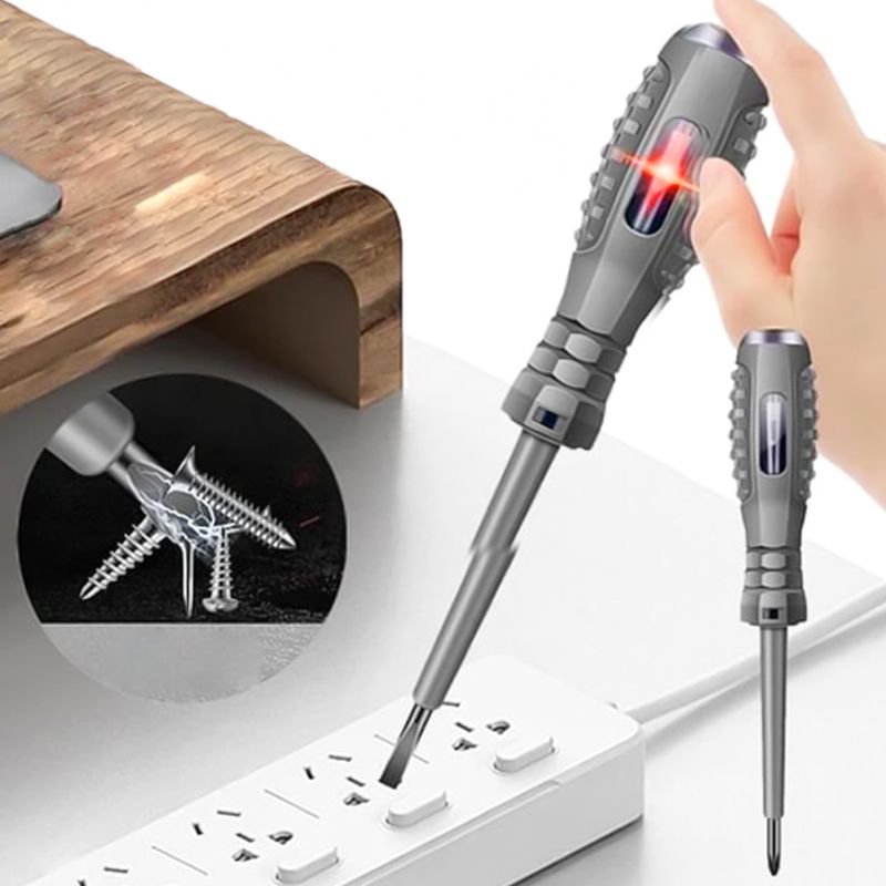 2-i-1 Skruvmejsel med högt vridmoment och stark magnet Elektricitetsdetektor/testpenna