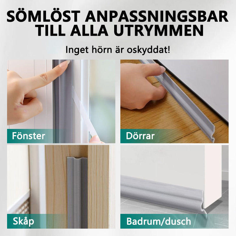 Tätningslist för skjutdörrar och fönster, ljudisolerad självhäftande spalt, vindtät dammtätningslist