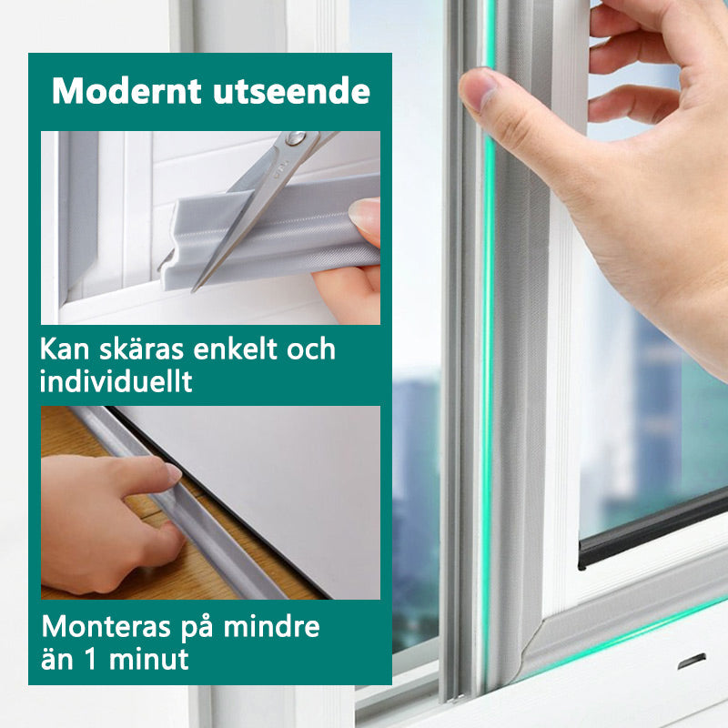 Tätningslist för skjutdörrar och fönster, ljudisolerad självhäftande spalt, vindtät dammtätningslist