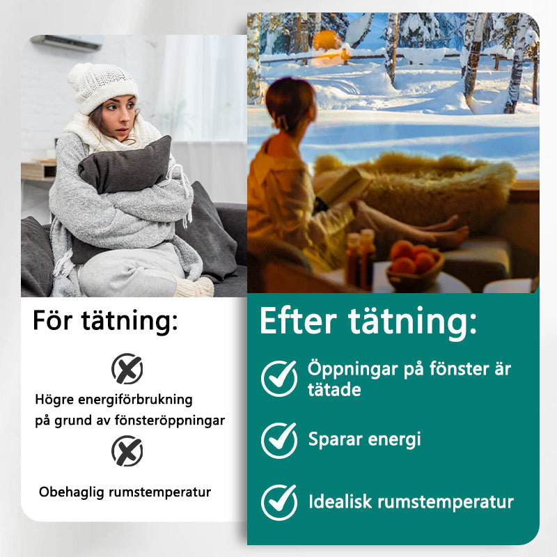 Tätningslist för skjutdörrar och fönster, ljudisolerad självhäftande spalt, vindtät dammtätningslist