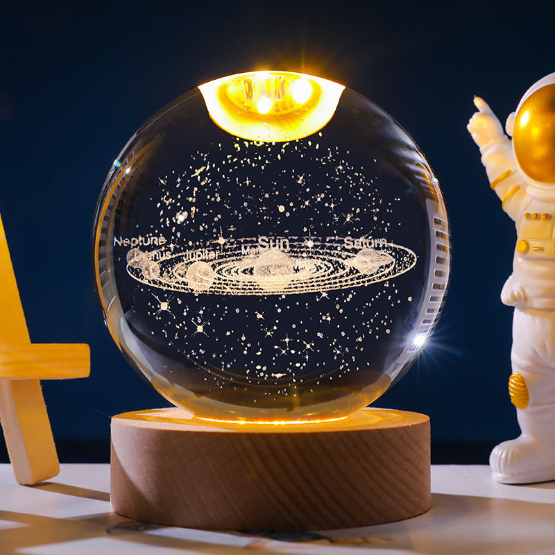 Stjärnklar himmel 3D mikrolandskap kristallkula