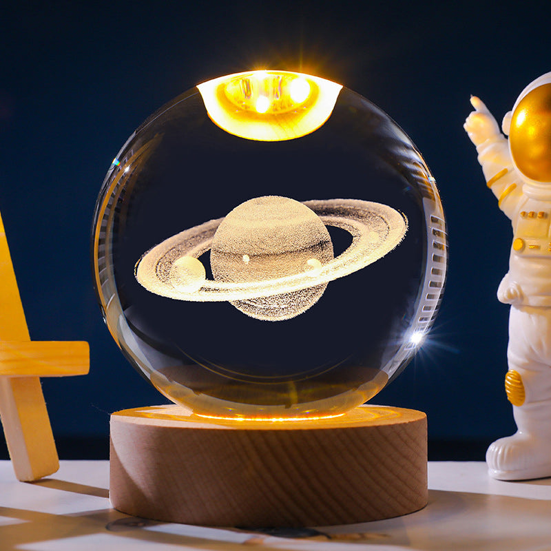 Stjärnklar himmel 3D mikrolandskap kristallkula