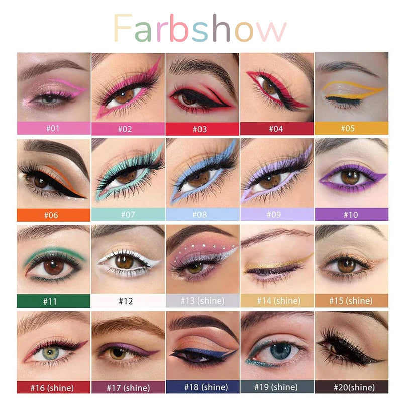 20-Teiliges Set Mit Farbigen Eyeliner-Stiften(20-delars set med färgade eyelinerpennor).