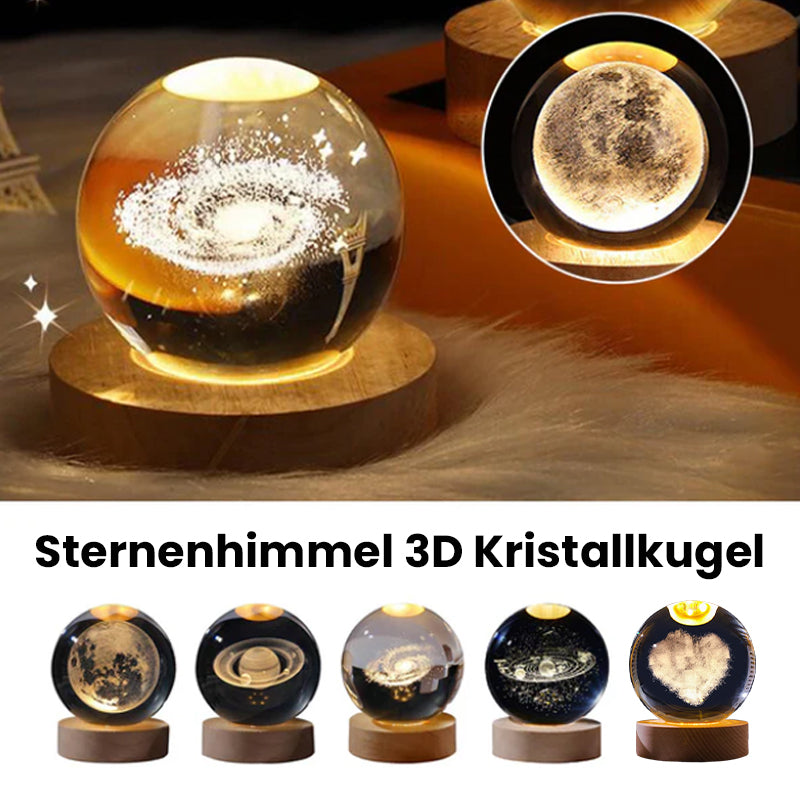 Stjärnklar himmel 3D mikrolandskap kristallkula