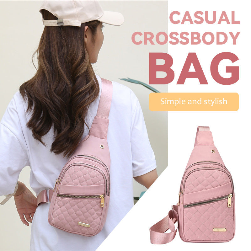 đïžStöldskyddsbroderi enfĂ€rgad Crossbody-vĂ€ska för dagliga resor