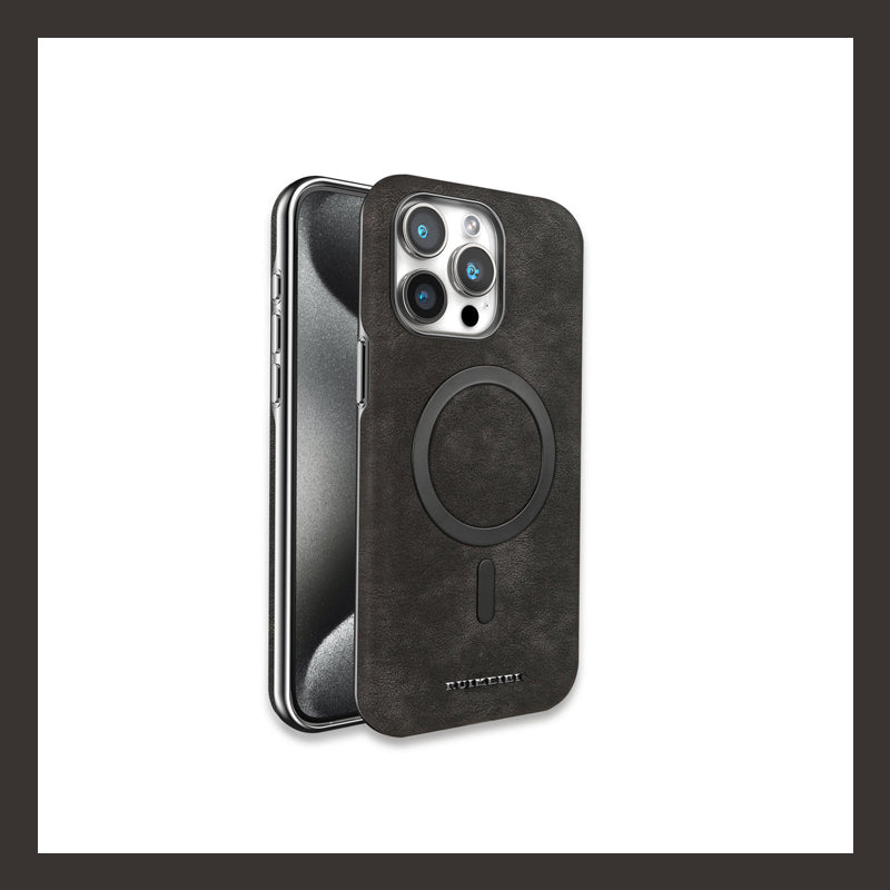 Telefonfodral i äkta läder - magnetisk laddning