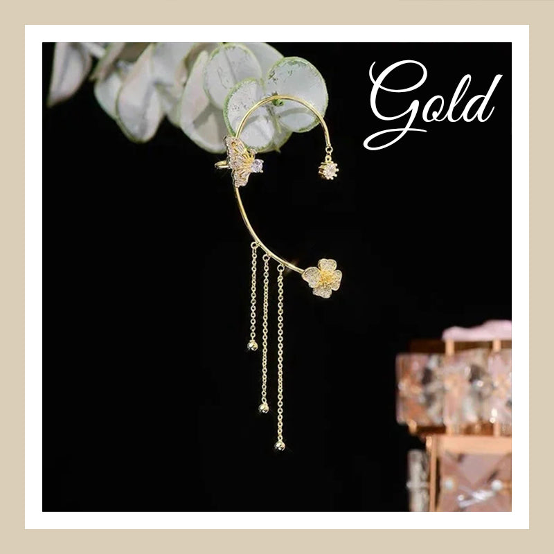 Zirkoniaörhängen i Butterfly Tassel-stil