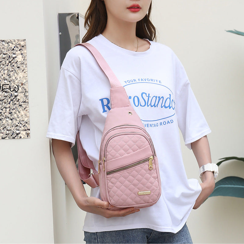 đïžStöldskyddsbroderi enfĂ€rgad Crossbody-vĂ€ska för dagliga resor