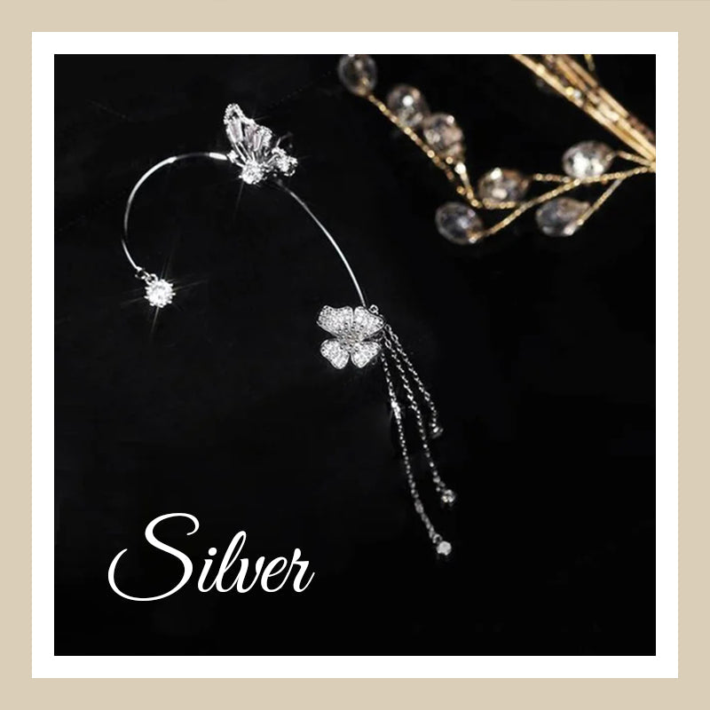 Zirkoniaörhängen i Butterfly Tassel-stil