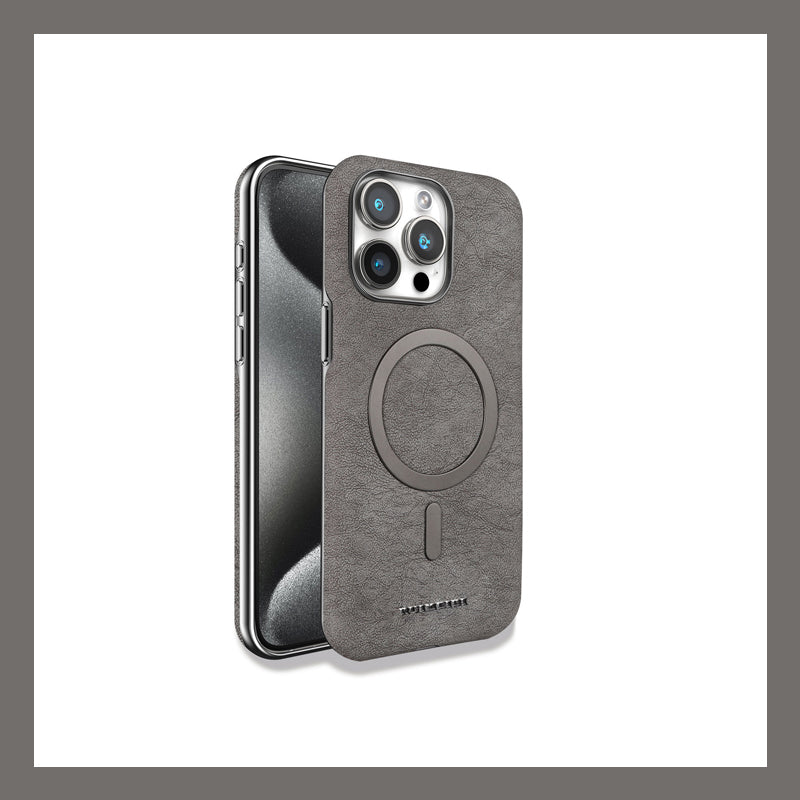 Telefonfodral i äkta läder - magnetisk laddning