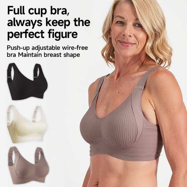 Köp 1 få 2 gratis🎁Ribbad push-up-bh för kvinnor med justerbar bygel