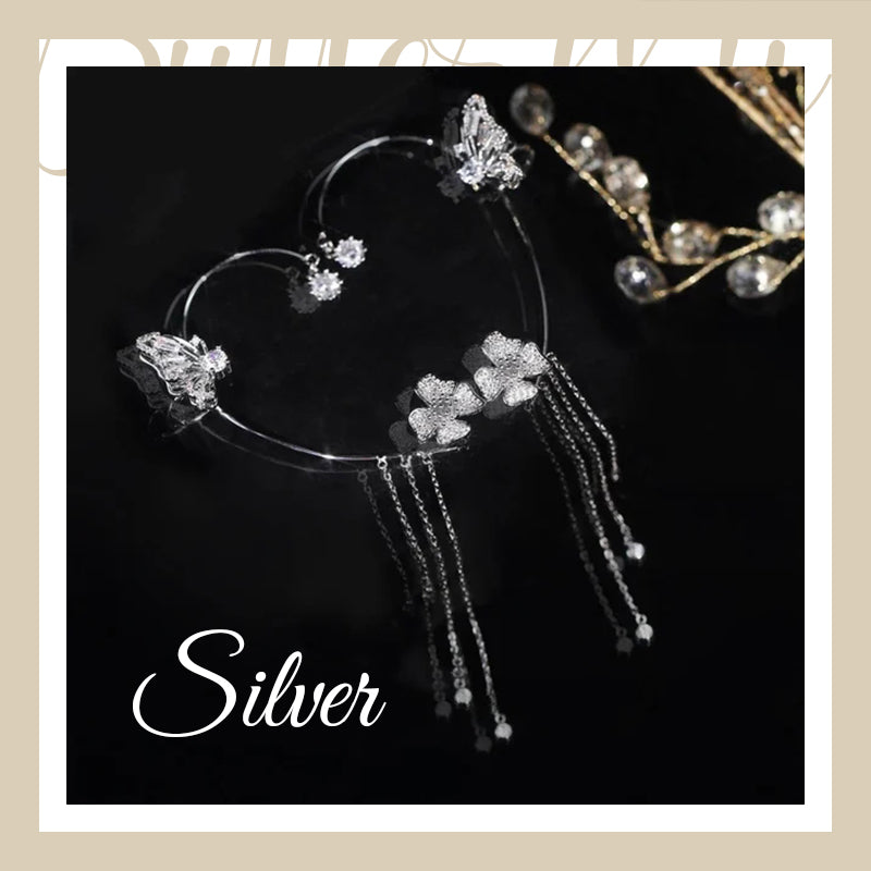 Zirkoniaörhängen i Butterfly Tassel-stil