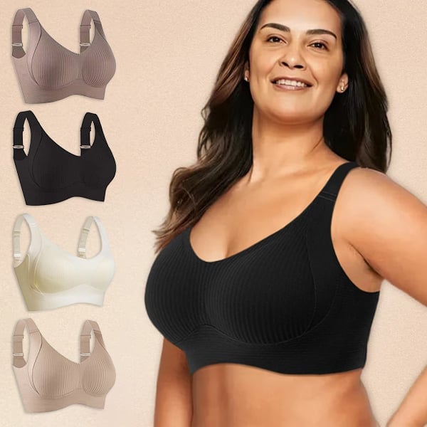 Köp 1 få 2 gratis🎁Ribbad push-up-bh för kvinnor med justerbar bygel