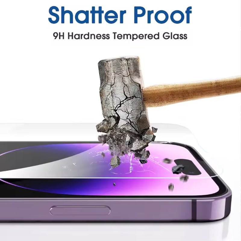Samsung-telefon dammfritt rum härdad film omedelbar klisterlåda