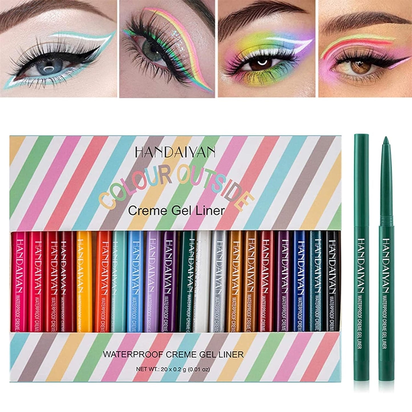 20-Teiliges Set Mit Farbigen Eyeliner-Stiften (20-delars uppsättning färgade eyelinerpennor)