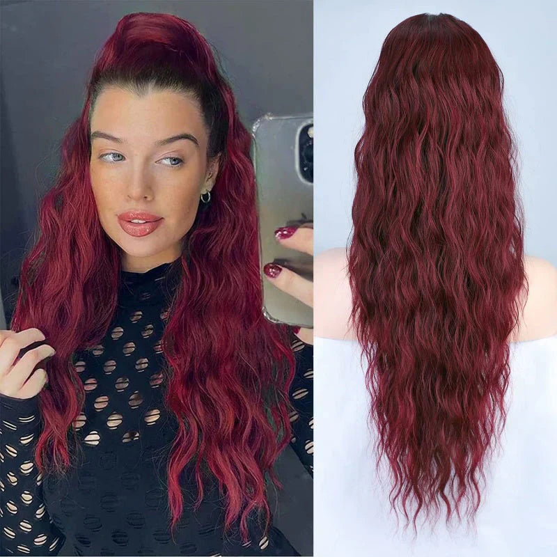 ⏳Begränsad tid 50% rabatt💥💖18 tum lockigt, vågigt Frizz-hårförtjockning med hästsvans