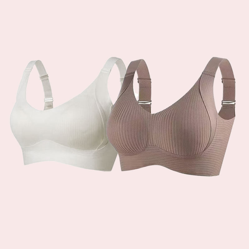 Köp 1 få 2 gratis🎁Ribbad push-up-bh för kvinnor med justerbar bygel