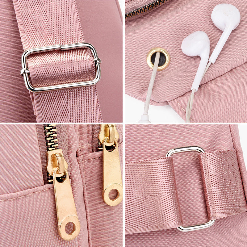 đïžStöldskyddsbroderi enfĂ€rgad Crossbody-vĂ€ska för dagliga resor