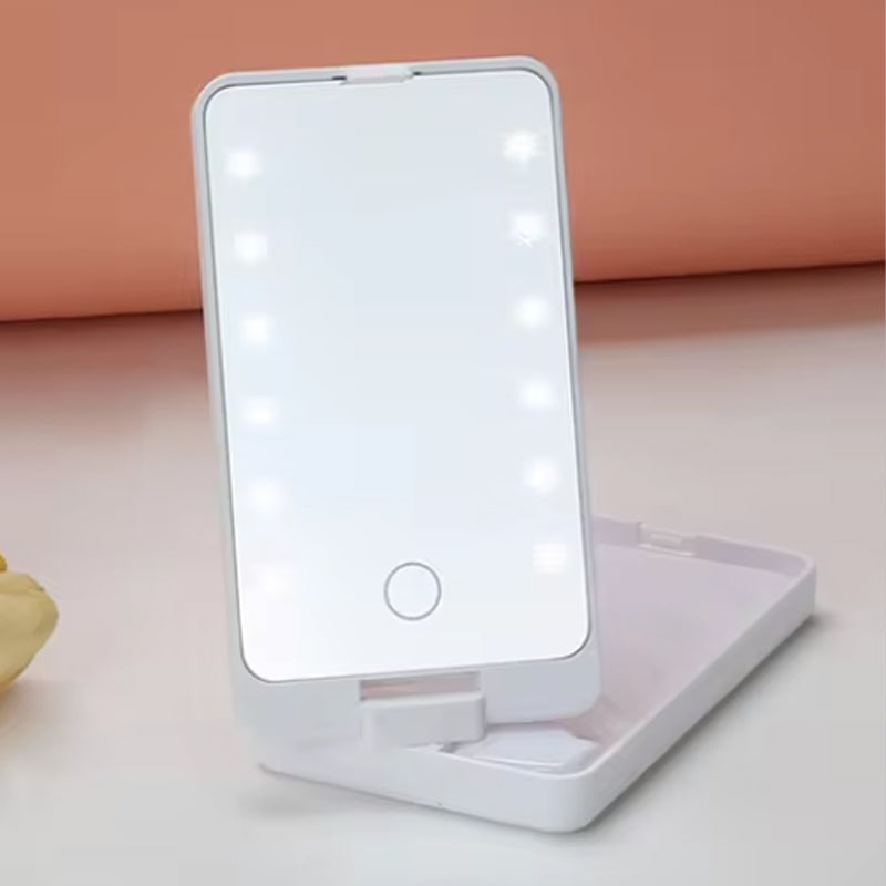 Resesminkborstset med LED-lampa