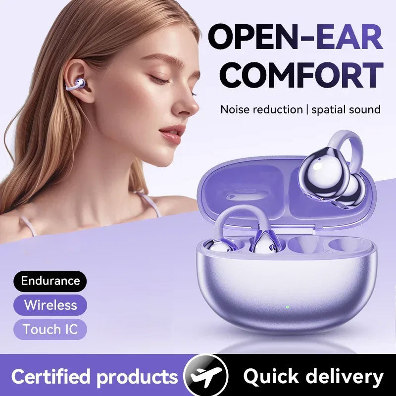 Bluetooth-hörlurar med öronklämma