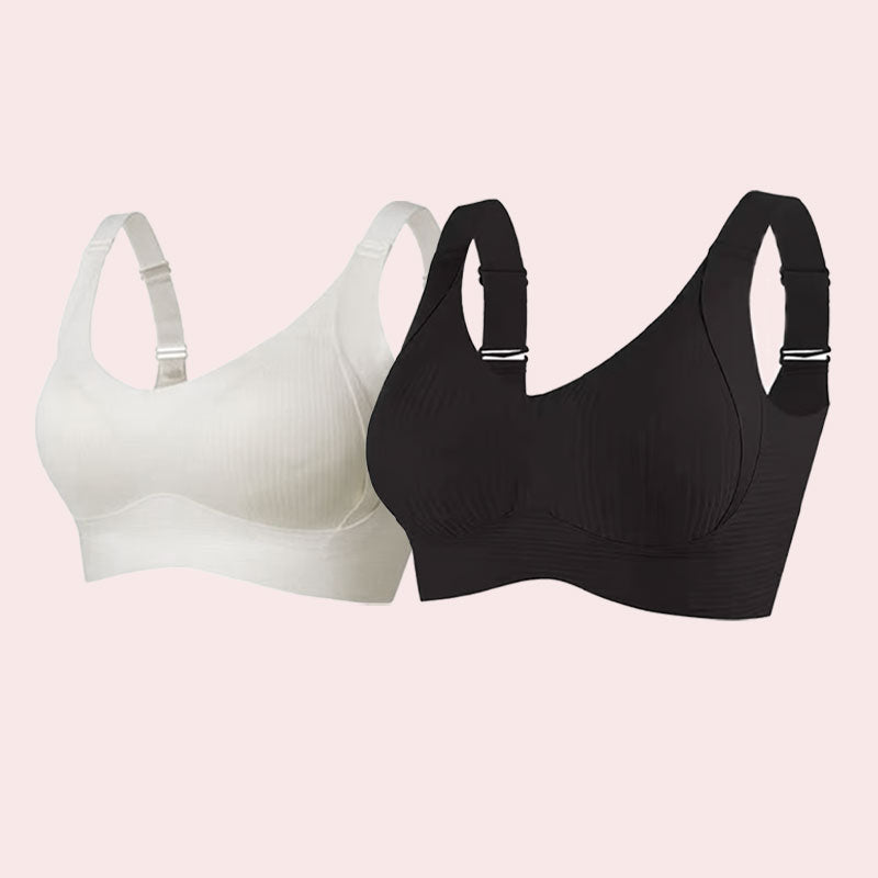 Köp 1 få 2 gratis🎁Ribbad push-up-bh för kvinnor med justerbar bygel