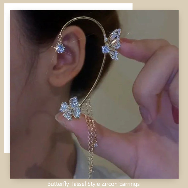 Zirkoniaörhängen i Butterfly Tassel-stil