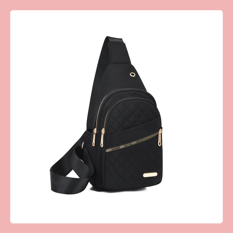 đïžStöldskyddsbroderi enfĂ€rgad Crossbody-vĂ€ska för dagliga resor