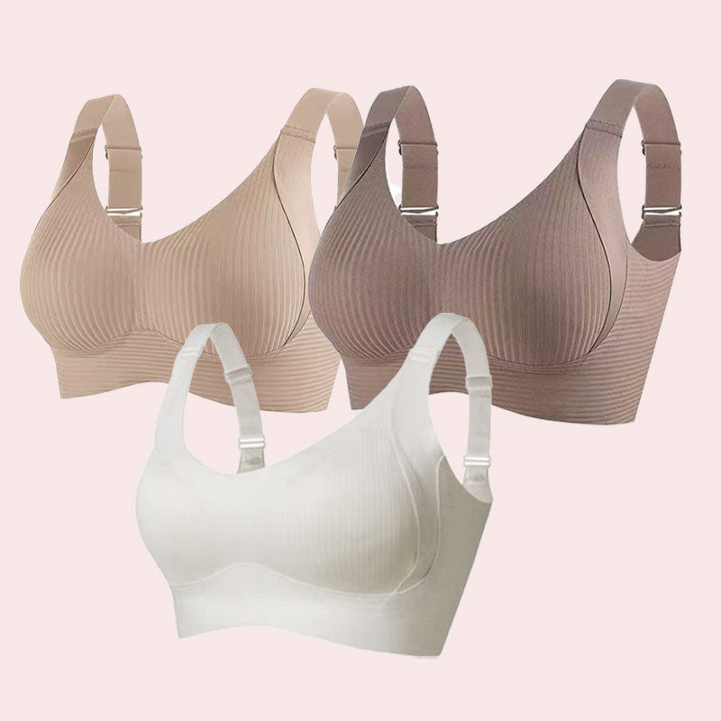 Köp 1 få 2 gratis🎁Ribbad push-up-bh för kvinnor med justerbar bygel