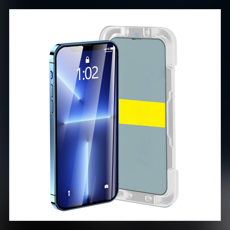 Samsung-telefon dammfritt rum härdad film omedelbar klisterlåda