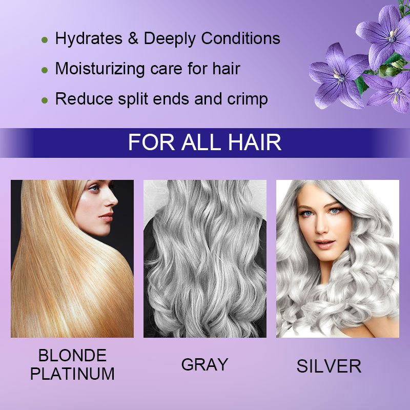 Lila Keratin Hårmask - Bevarar Färg & Neutraliserar Gula Toner För Blont, Silverfärgat, Grått och Slingat Hår