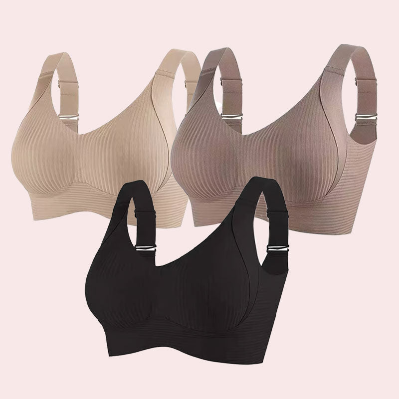 Köp 1 få 2 gratis🎁Ribbad push-up-bh för kvinnor med justerbar bygel