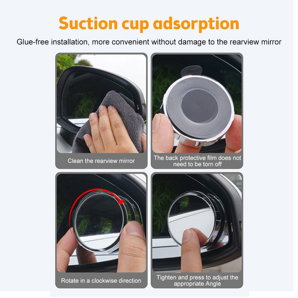 Sugkopp bil konvex dödvinkelspegel (1 set / 2 st)/Suction cup car convex wide-angle mirror (1 set / 2 pcs)Backspegel