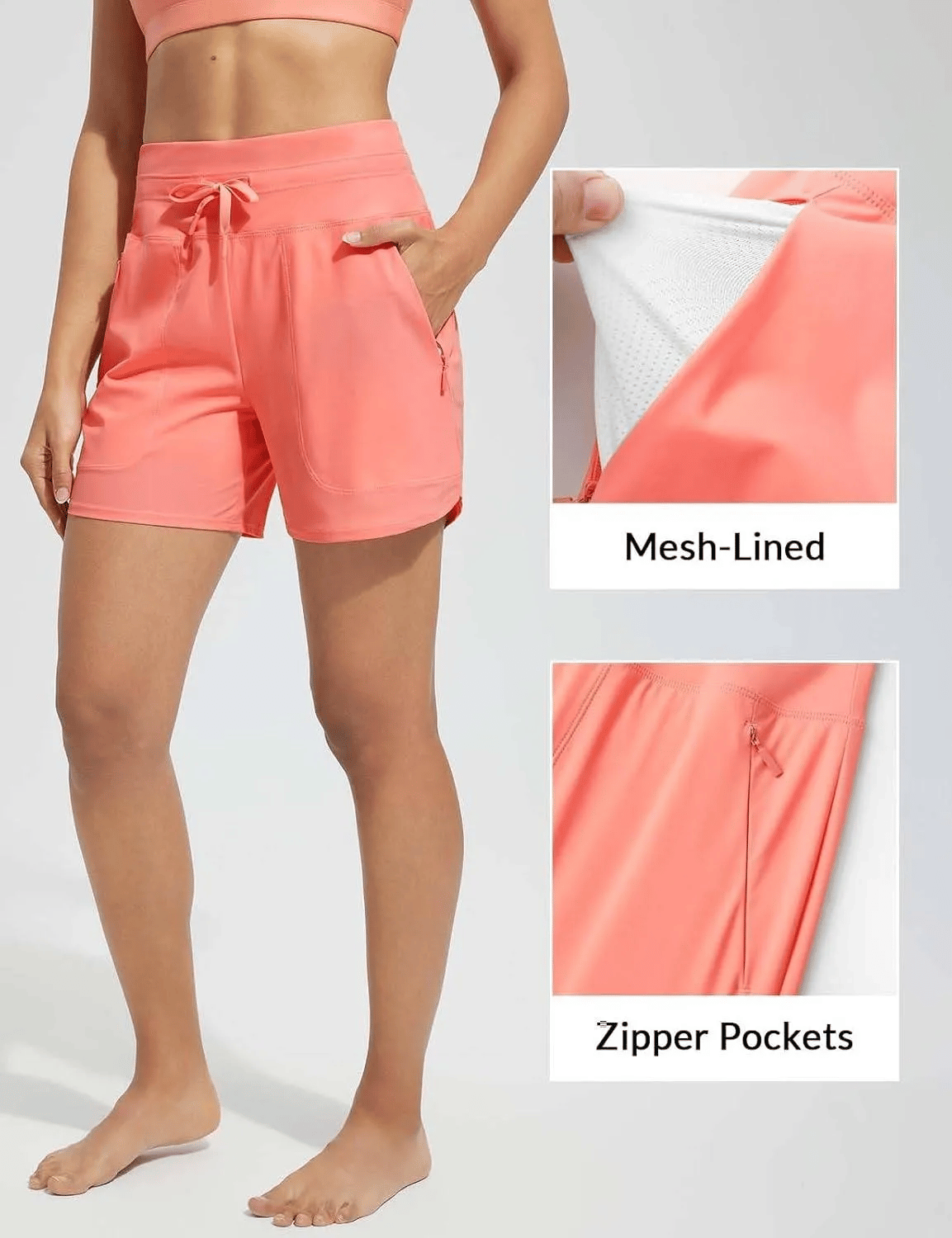 🌞Sommar Hot Sale 49% OFF🩳Kvinnor Hög midja Quick-Dry Swim Shorts