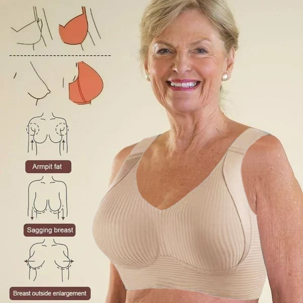 Köp 1 få 2 gratis🎁Ribbad push-up-bh för kvinnor med justerbar bygel