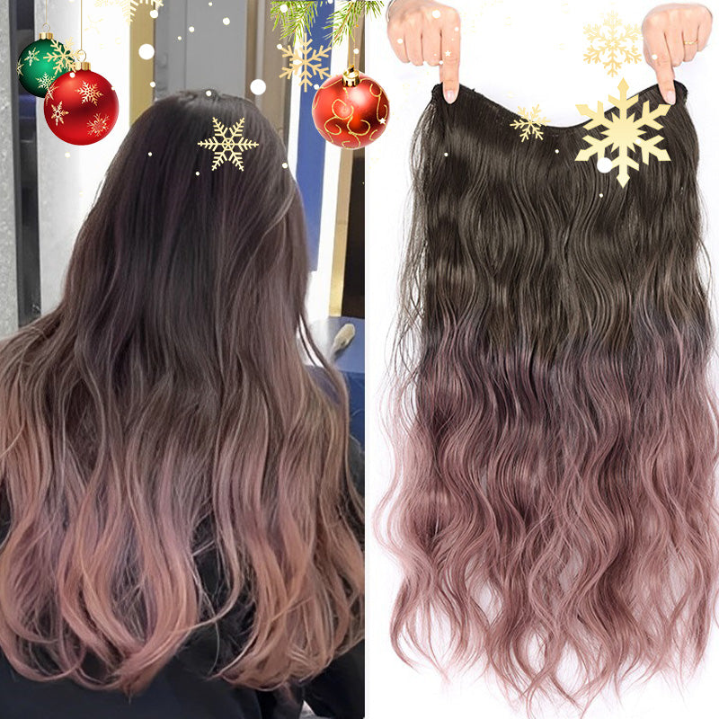Gradient färg lockigt peruk bit/Gradient color curly wig piece