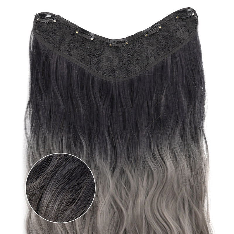 Gradient färg lockigt peruk bit/Gradient color curly wig piece