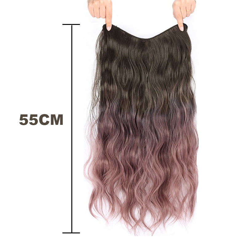 Gradient färg lockigt peruk bit/Gradient color curly wig piece