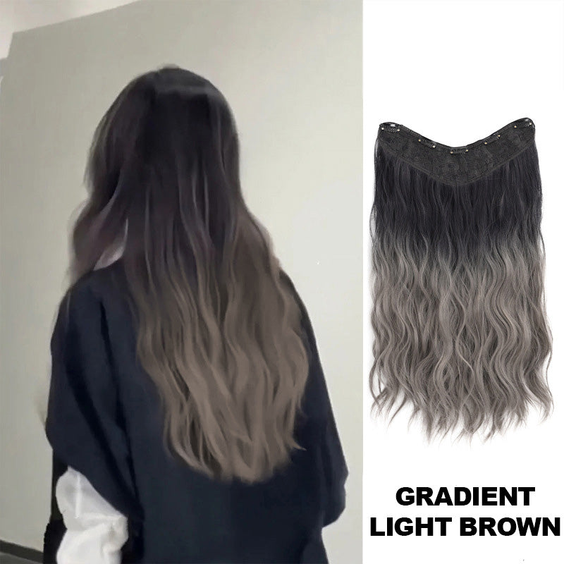 Gradient färg lockigt peruk bit/Gradient color curly wig piece