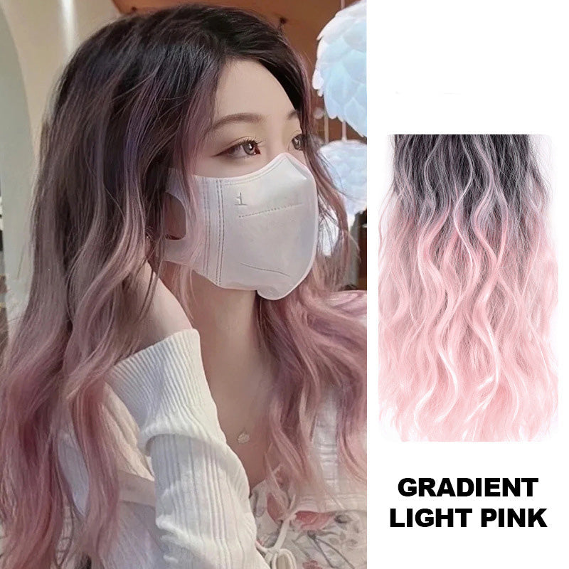Gradient färg lockigt peruk bit/Gradient color curly wig piece