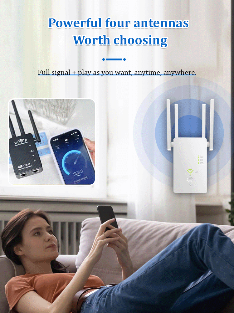 Dual-band WiFi trådlös signalenhet (1200M)