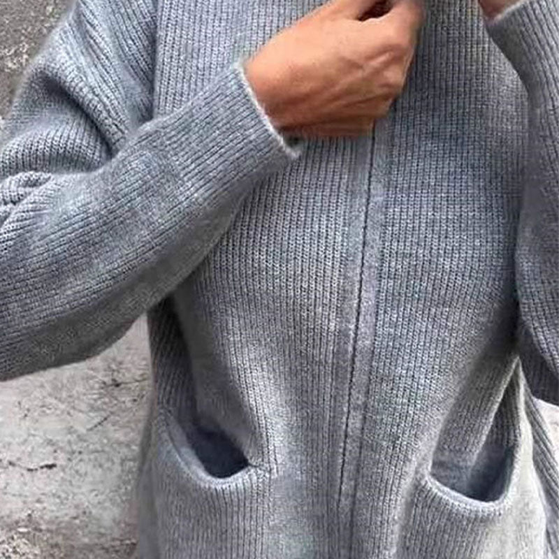 đ„Mysig stickad jacka med dragkedja för kvinnor
