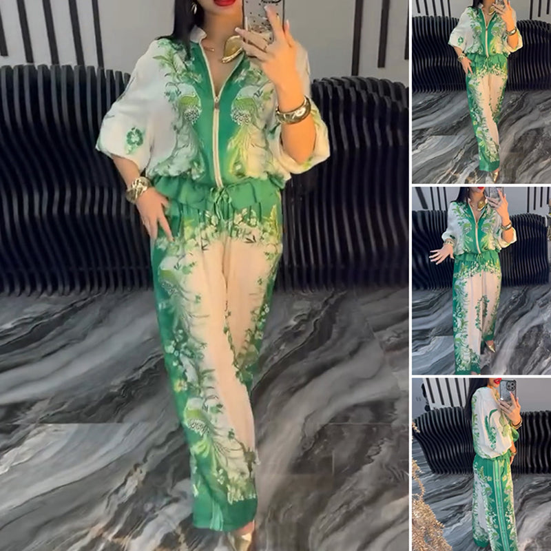 đ„Laatste dag - 50% rabattđ„Dames Elegante Rits Twee-Delige Set