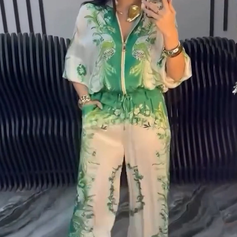 đ„Laatste dag - 50% rabattđ„Dames Elegante Rits Twee-Delige Set