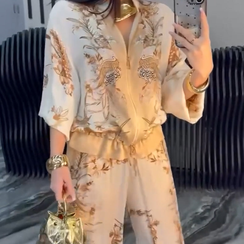 đ„Laatste dag - 50% rabattđ„Dames Elegante Rits Twee-Delige Set